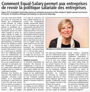 Article dans Entreprise Romande